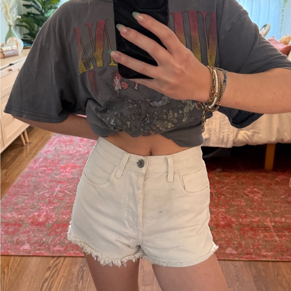 White Denim Shorts